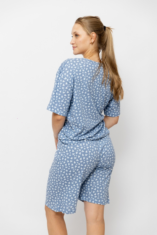 Pijama Boxer Manga Corta Plus Size. Heart Edit.