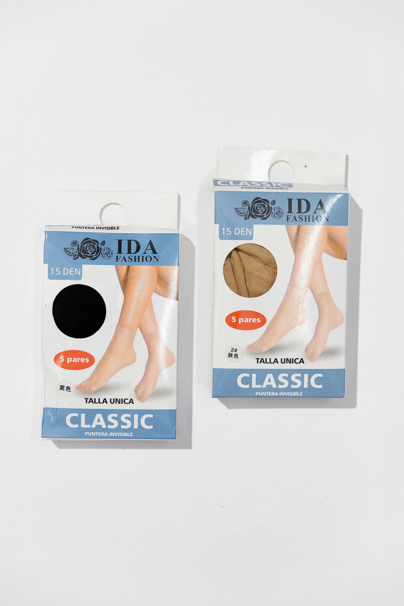 IDA Fashion Classic – Medias Tobilleras Puntera Invisible (Pack 5 pares)