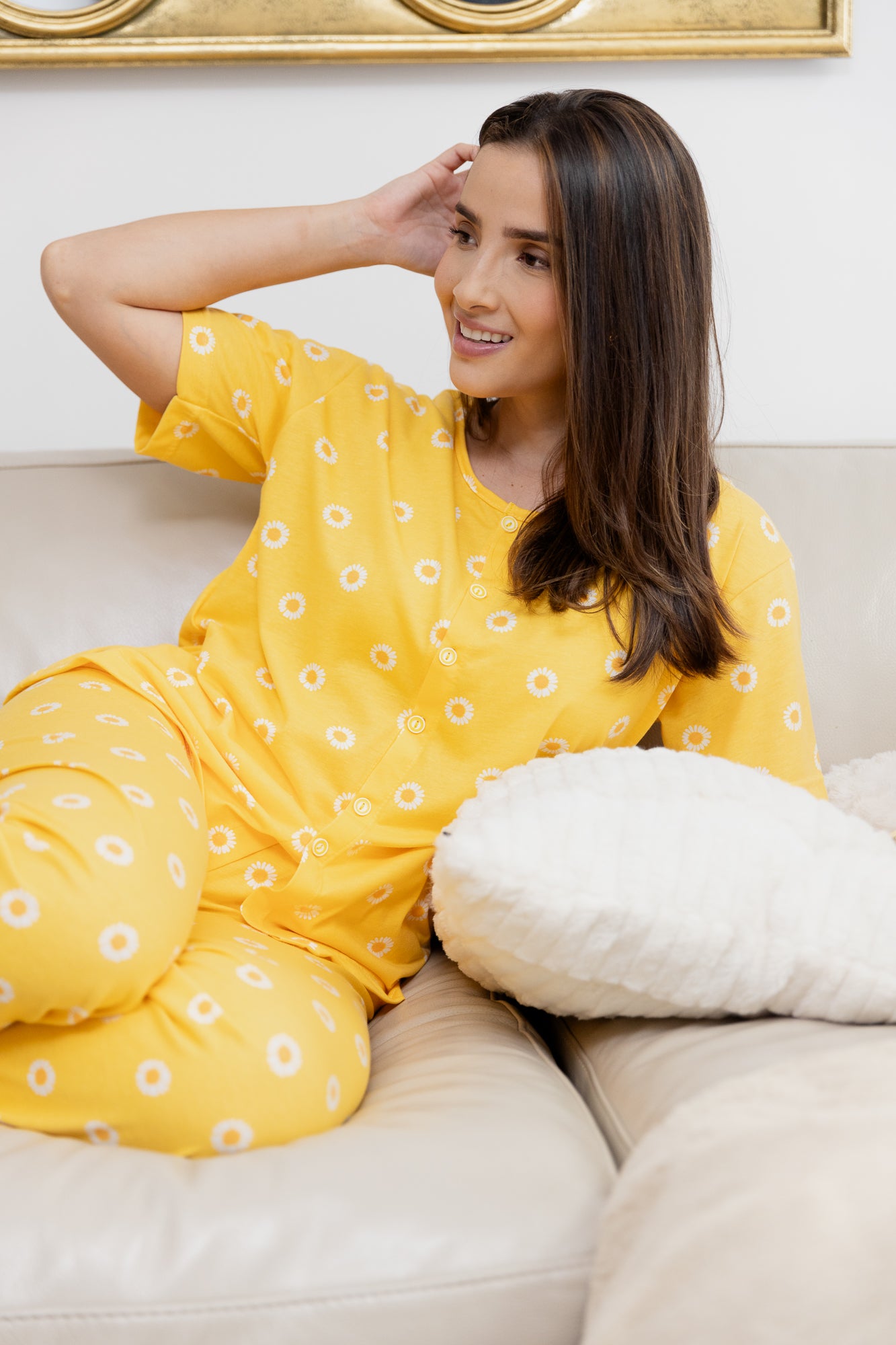 Pijama Pantalón Manga Corta Botones. Sunflower.