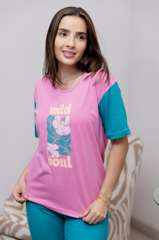 Pijama Mangano Manga Corta. Free Spirit.