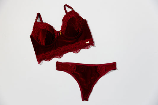 Set Brassier y Bloomer Rachel Roy RR133 Rojo Rio