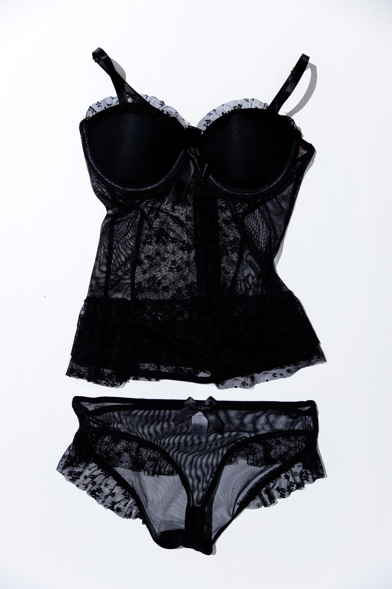 Baby Doll Negro Encaje Estilo 22292