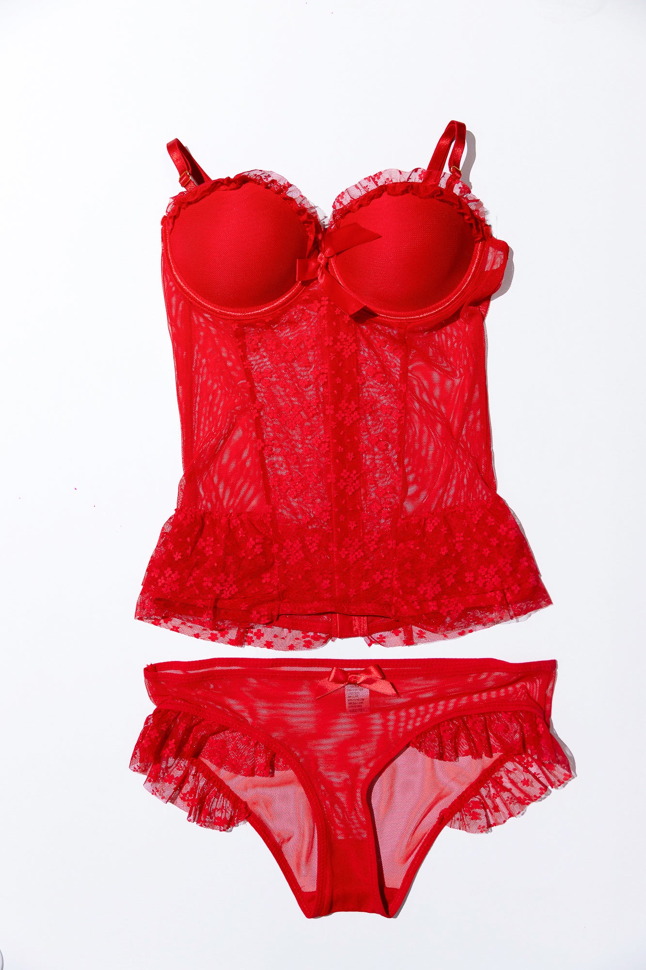 Baby Doll Rojo Encaje Estilo 22292