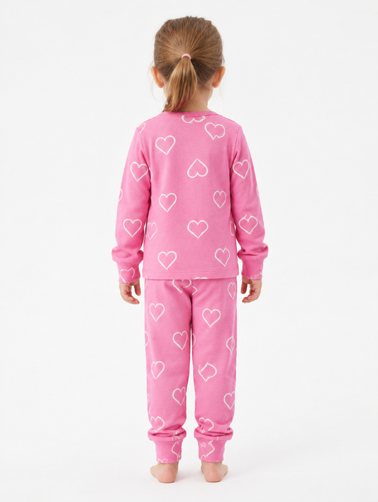 Pijama Pantalón Manga Larga Niña Pink Love - espalda