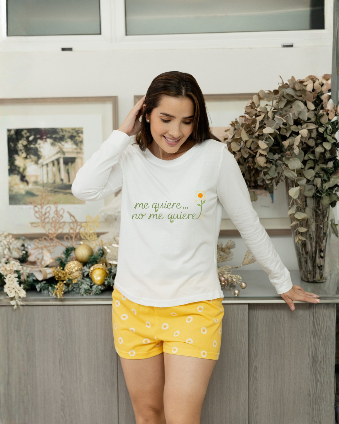 Pijama Boxer Manga Larga. Sunflower.