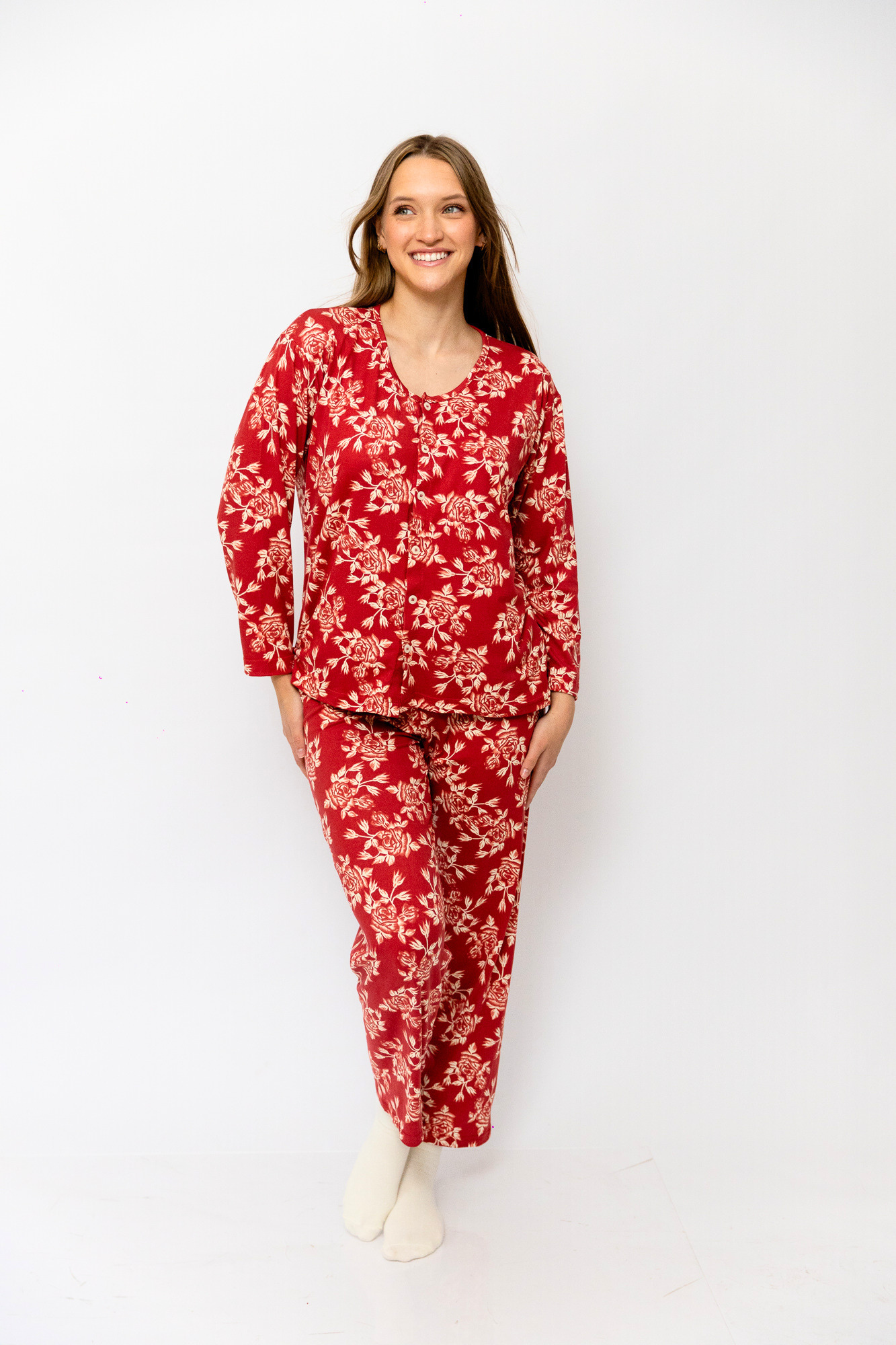 Pijama Pantalón Manga Corta Botones. Jardín Secreto.
