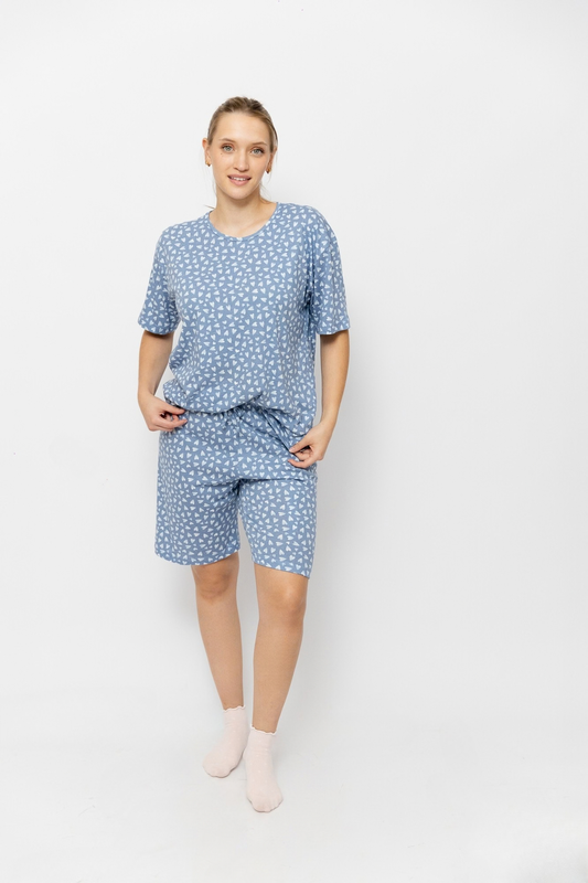 Pijama Boxer Manga Corta Plus Size. Heart Edit.