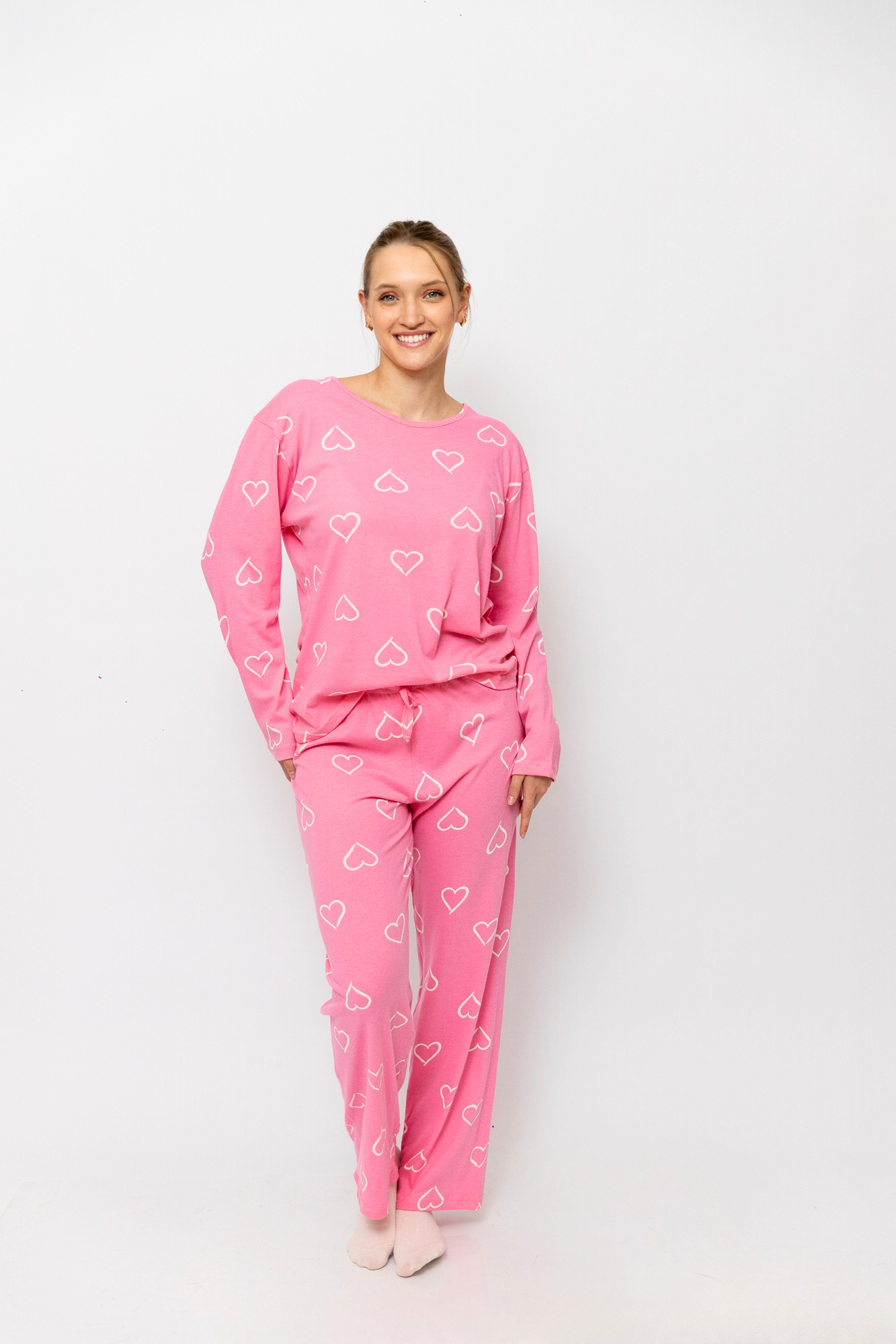 Pijama Pantalón Manga Larga. Pink Love.