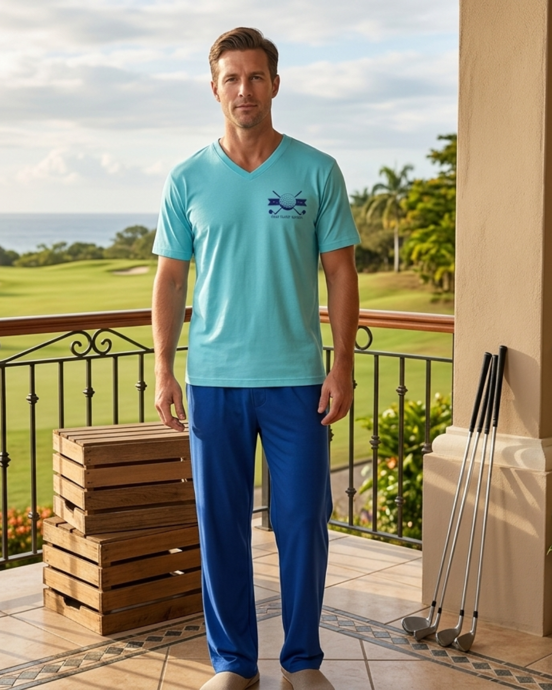 Pijama Pantalón Manga Corta. The Golf Club.