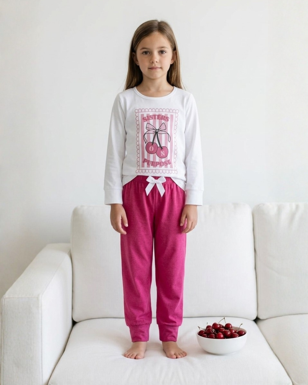 Pijama Pantalón Manga Larga Niña. Cherry Kiss.