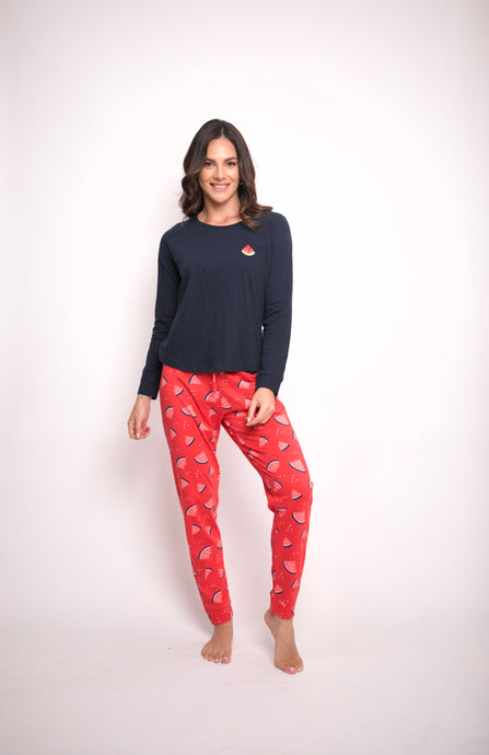 PIJAMA PANTALON BUZO ML SANDIA