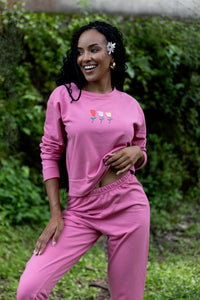 Buzo Pantalón ML Rosado. Corazón Valiente.