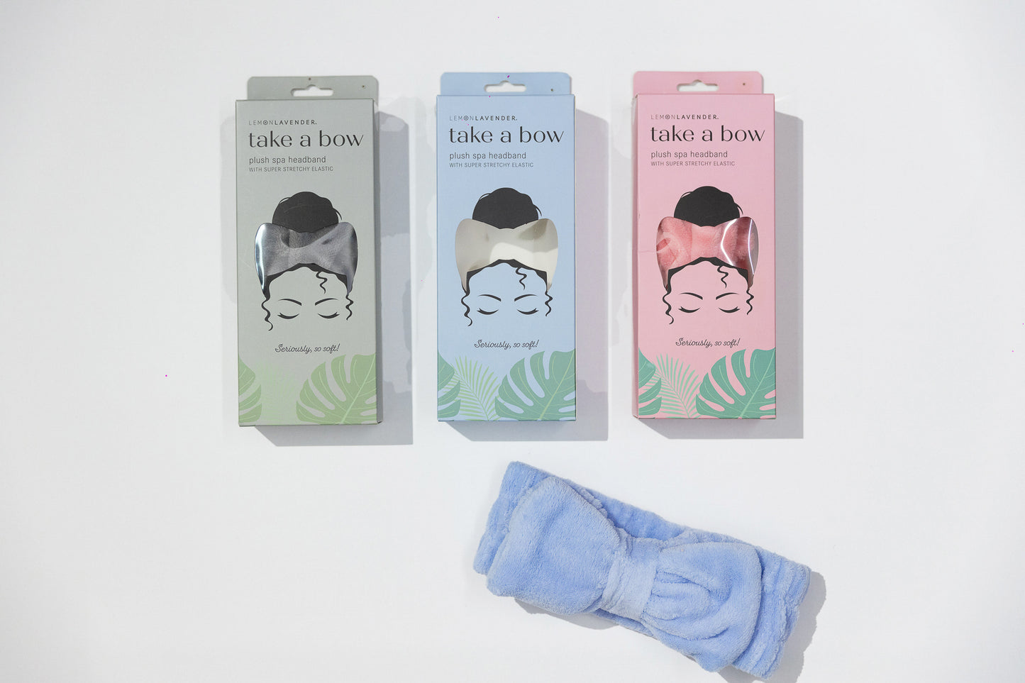 Vincha de Spa Plush Take a Bow Lemon Lavender — 3 colores
