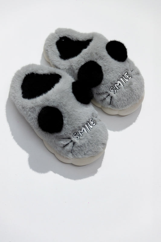 Pantuflas Smile Gatito con Pompones — 2 colores