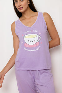 Pijama Mangano Tirantes. Dulce Despertar MATCHA.