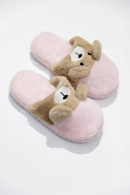 Pantuflas con Osito 3D de Peluche - 3 colores