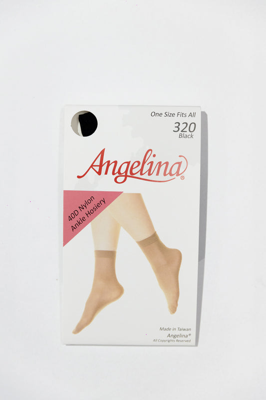 Angelina – Medias Tobilleras 40D Nylon (Negro)
