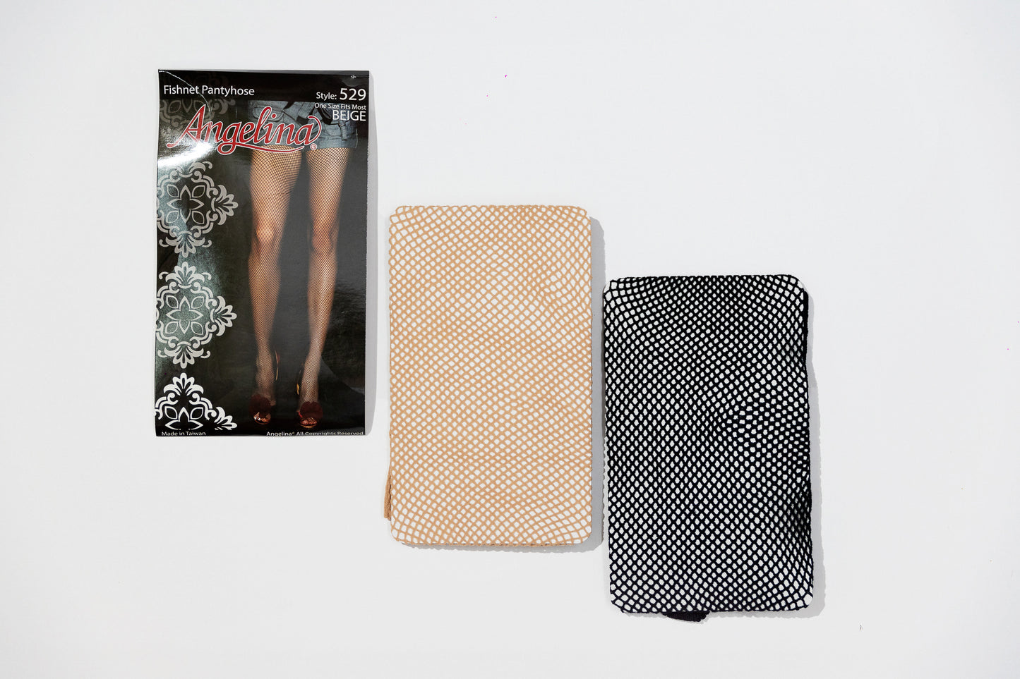 Angelina – Pantimedia Fishnet (Negro y Beige)