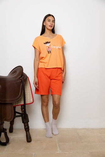 Pijama Boxer Largo MC. Cowgirl.