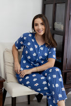 Pijama Pantalón Manga Corta Botones. Blue Dream.