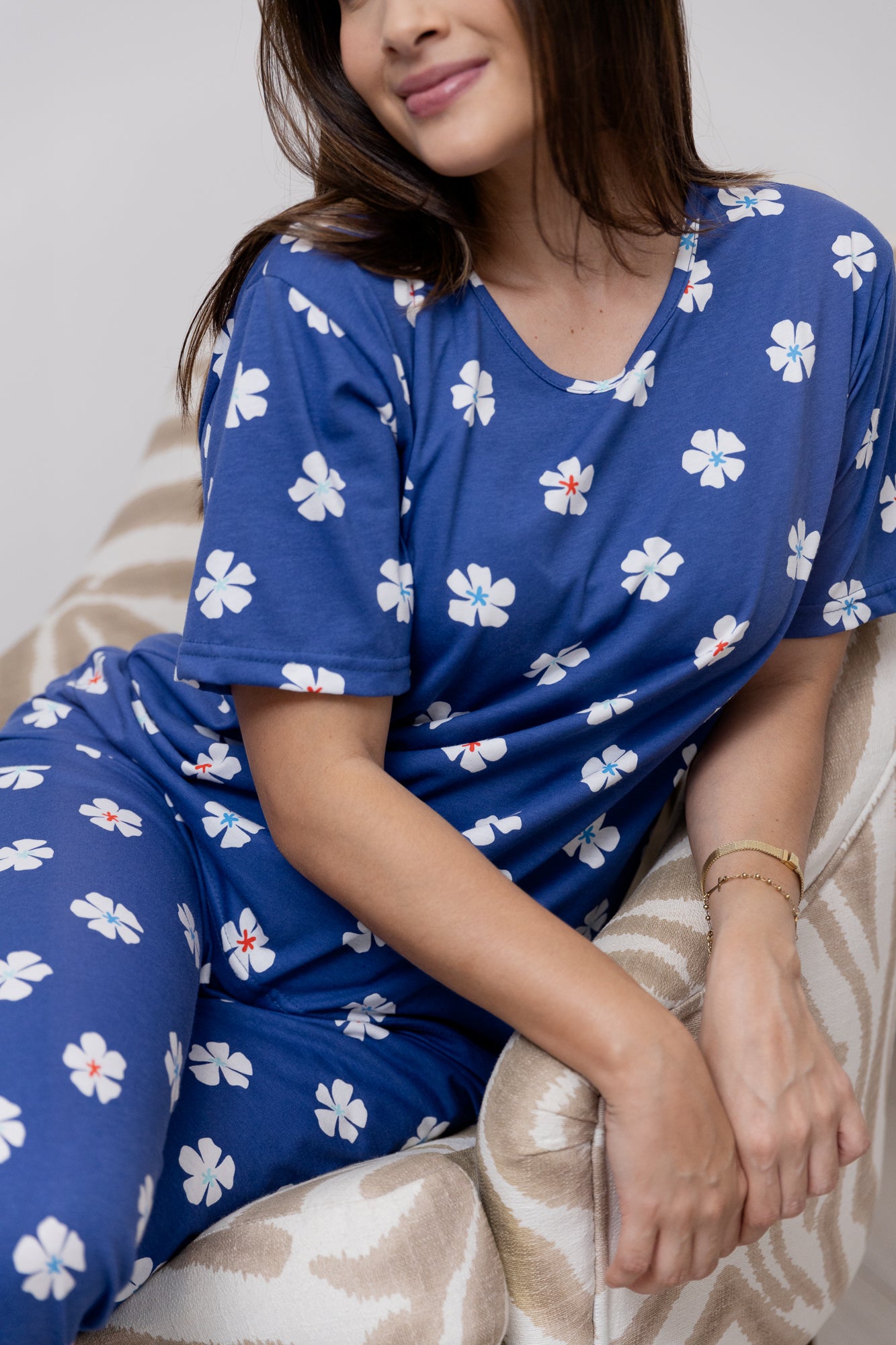 Pijama Pantalón Manga Corta. Blue Dream.