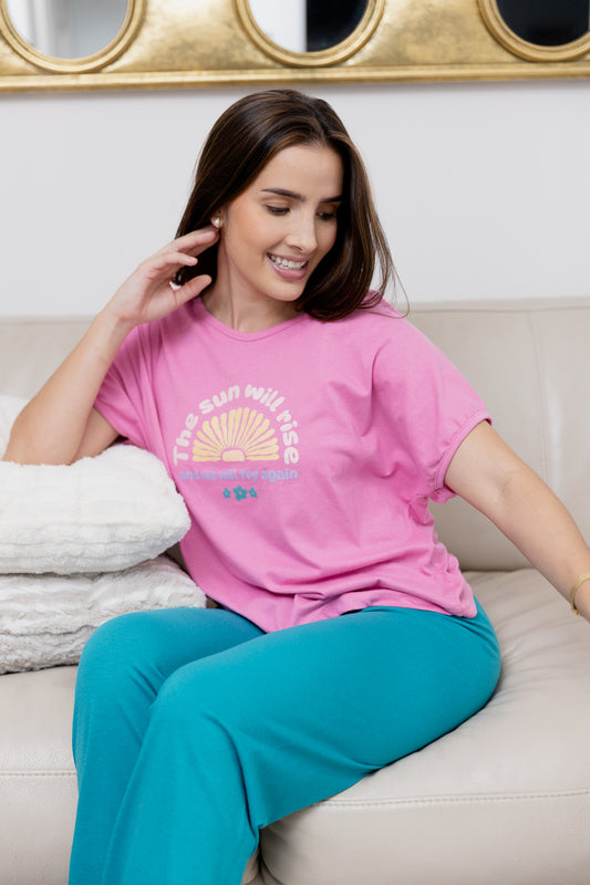 Pijama Pantalón Manga Corta. Free Spirit.