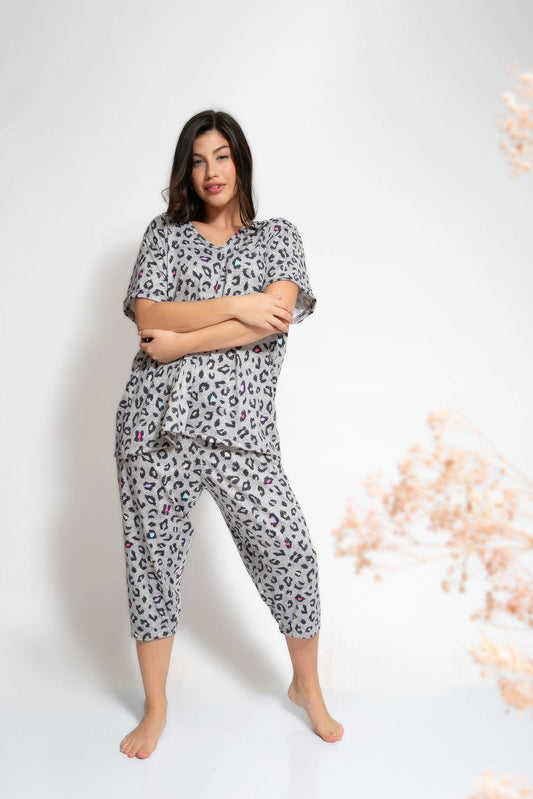 Pijama Mangano Manga Corta Plus. Wild Girl.