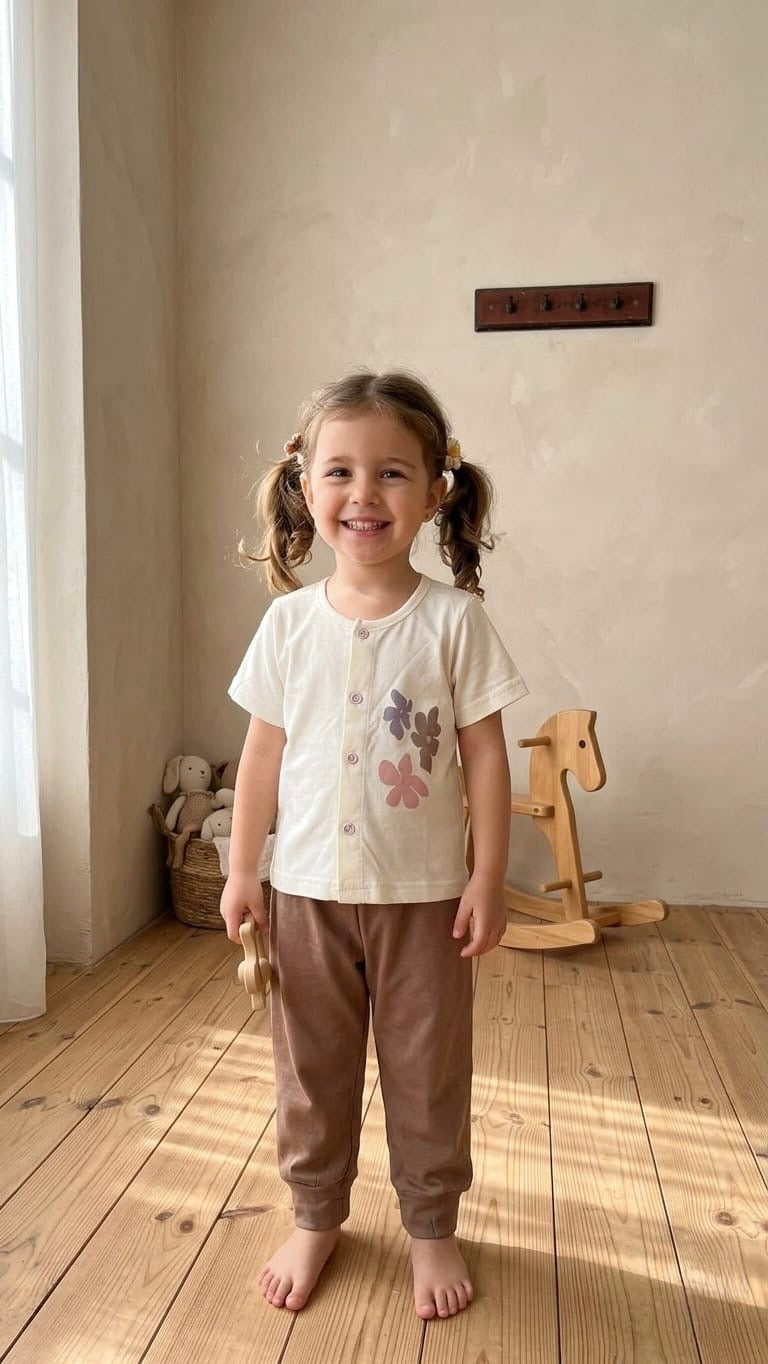 Pijama Pantalón Manga Corta Niña. Happy.