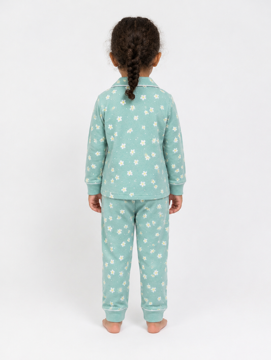 Pijama Pantalón Manga Larga Botones Niña Essence - espalda