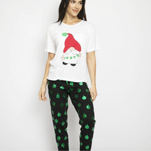 Pijama Pantalon Buzo, Manga Corta. Colección Navidad