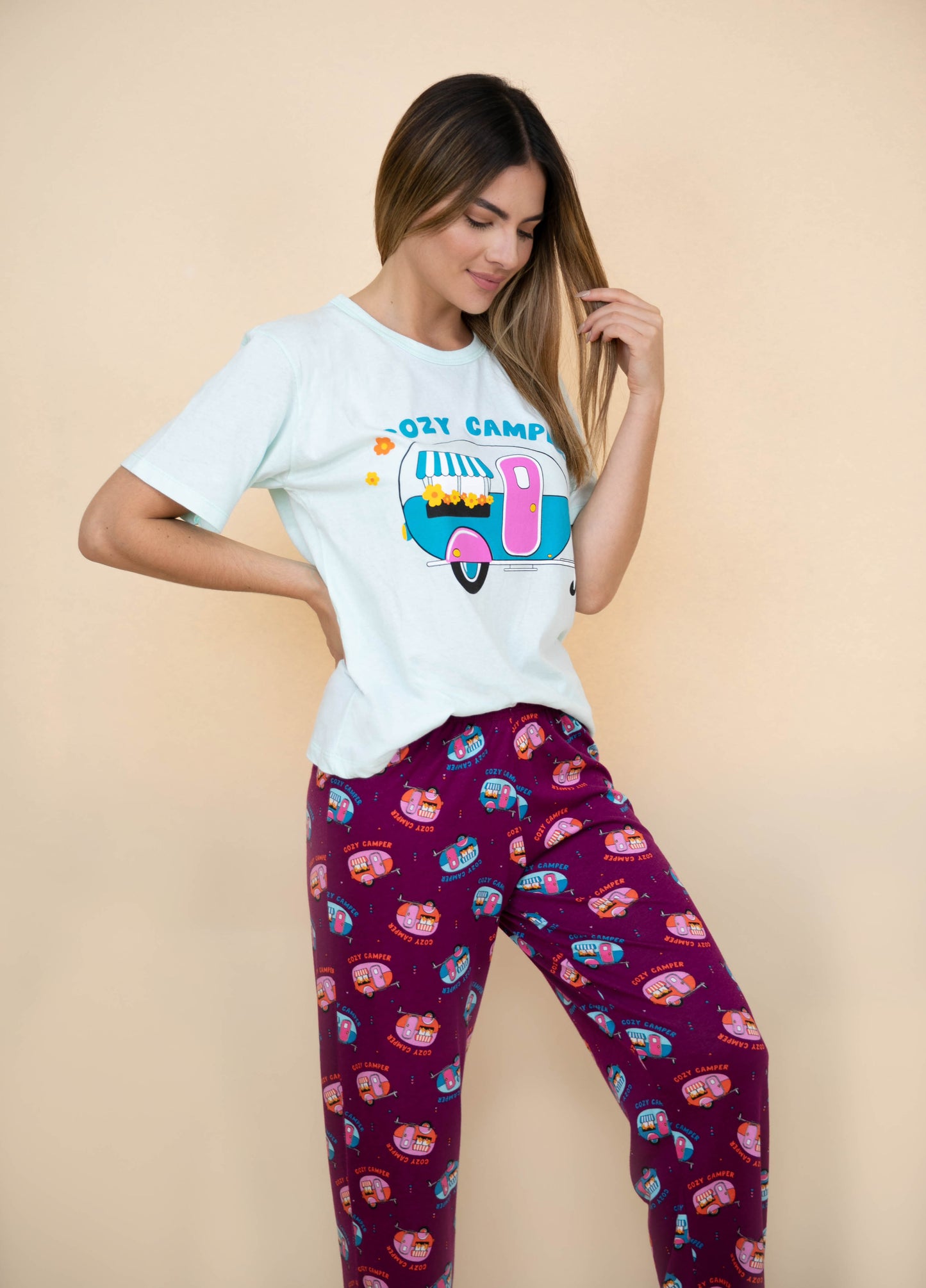 Pijama Pantalón, Manga Corta. Colección Mayo.
