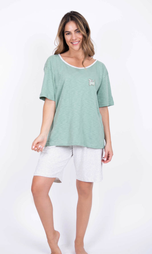 Pijama Bóxer, Manga Corta. Sueños de Algodón.