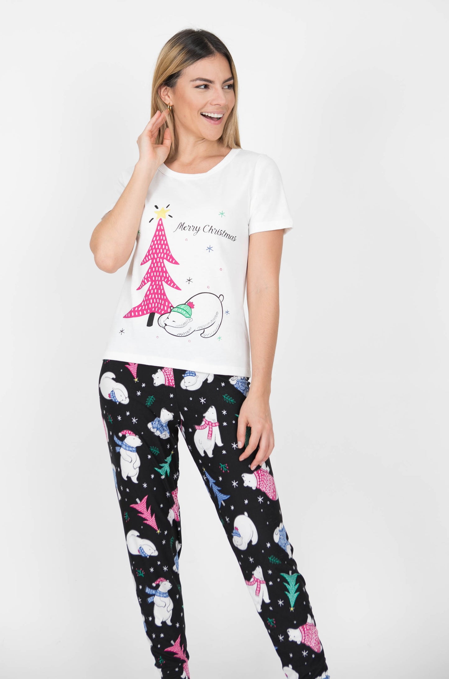 Pijama Pantalón Manga Corta. Merry Christmas.