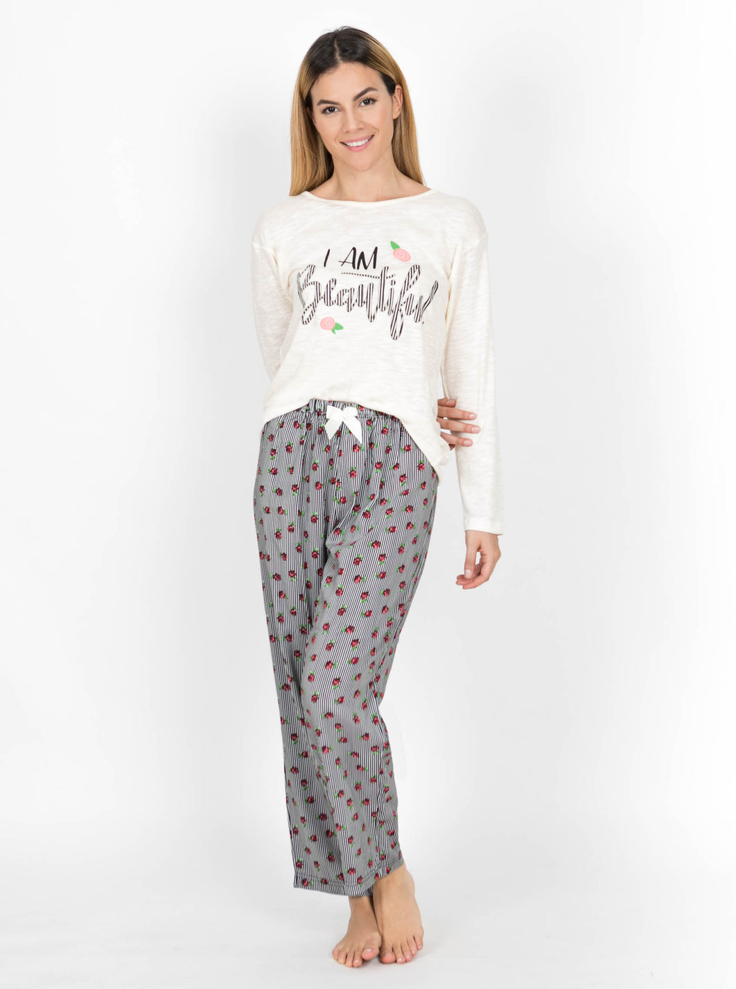 Pijama Pantalón, Manga Larga. Beautiful Collection.