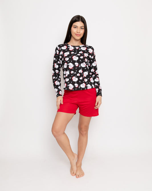 Pijama Bóxer Manga Larga. Navideña.