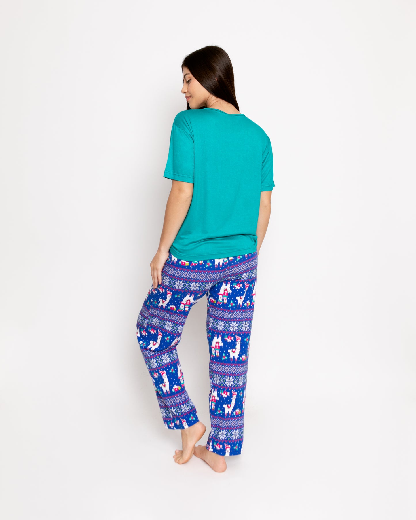 Pijama Pantalón Manga Corta. Navideña.