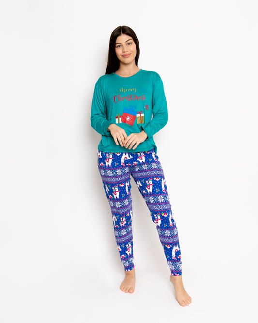 Pijama Pantalón Manga Larga. Navideña.