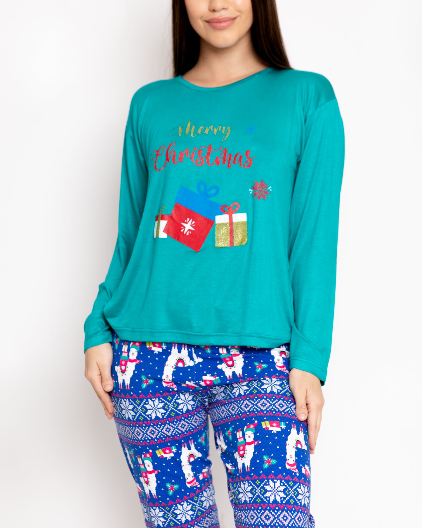 Pijama Pantalón Manga Larga. Navideña.