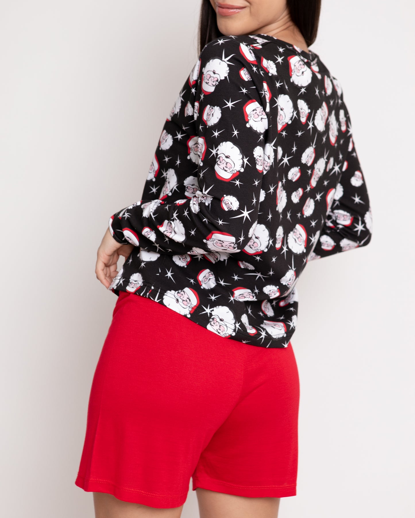Pijama Bóxer Manga Larga. Navideña.